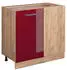 Livinity Eckschrank R-Line, 86 cm ohne Arbeitsplatte, Bordeaux Hochglanz/Goldkraft Eiche
