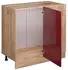 Livinity Eckschrank R-Line, 86 cm ohne Arbeitsplatte, Bordeaux Hochglanz/Goldkraft Eiche
