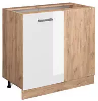 Eckunterschrank R-line, Wei&szlig; Hochglanz, 86 Cm Ohne Arbeitsplatte Vicco