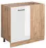 Livinity Eckschrank R-Line, 86 cm ohne Arbeitsplatte, Weiß Hochglanz/Goldkraft Eiche