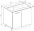 Livinity Eckschrank R-Line, 86 cm ohne Arbeitsplatte, Weiß Hochglanz/Goldkraft Eiche