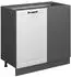 Livinity Eckschrank R-Line, 86 cm ohne Arbeitsplatte, Weiß Landhaus/Anthrazit