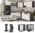 Livinity Eckschrank R-Line, 86 cm ohne Arbeitsplatte, Weiß Landhaus/Anthrazit