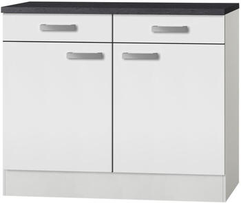 Optifit Unterschrank mit Schublade und Dreht&uuml;r Oslo214 BxTxH 100 x 60 x 84,8 cm Frontfarbe wei&szlig; matt Korpusfarbe wei&szlig;