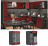 Livinity Küchenschrank Glas R-Line, 40 cm J-Shape, Rot/Anthrazit