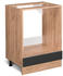 Livinity Herdumbauschrank R-Line, 60 cm ohne Arbeitsplatte, Anthrazit Hochglanz/Goldkraft Eiche