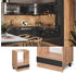 Livinity Herdumbauschrank R-Line, 60 cm ohne Arbeitsplatte, Anthrazit Hochglanz/Goldkraft Eiche