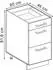 VICCO Küchenunterschrank R-Line 60 cm mit Schubladen ohne Arbeitsplatte Blau-Grau/Gold Eiche