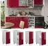 Livinity Apothekerschrank R-Line, 30 cm mit Arbeitsplatte, Bordeaux Hochglanz/Weiß