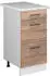Livinity Küchenunterschrank R-Line, 40 cm mit Schubladen, und Arbeitsplatte, Sonoma/Weiß