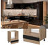 Livinity Herdumbauschrank R-Line, 60 cm ohne Arbeitsplatte, Schwarz Hochglanz/Goldkraft Eiche