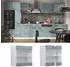 Livinity Küchenschrank Glas R-Line, 60 cm, Blau-Grau/Weiß