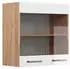 Livinity Küchenschrank Glas R-Line, 60 cm, Weiß Hochglanz/Goldkraft Eiche