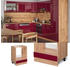 Livinity Herdumbauschrank R-Line, 60 cm ohne Arbeitsplatte, Bordeaux Hochglanz/Goldkraft Eiche