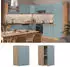 Livinity Hängeschrank R-Line, 40 cm, Blau-Grau/Goldkraft Eiche