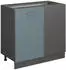 Livinity Eckschrank R-Line, 86 cm ohne Arbeitsplatte, Blau-Grau/Anthrazit