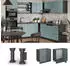 Livinity Eckschrank R-Line, 86 cm ohne Arbeitsplatte, Blau-Grau/Anthrazit
