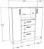 Mid.you Buffet Weiß Sonoma Eiche 3 Schubladen 109x110x40 cm