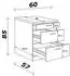 Flex-Well Schubkastenunterschrank Buche Kunststoff 3 Schubladen einzeln stellbar 60x85x60 cm