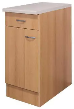 Flex-Well K&uuml;chenunterschrank Buche Kunststoff 1 F&auml;cher 1 Schubladen einzeln stellbar 40x85x60 cm