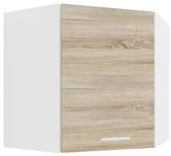 Mid.you Eckoberschrank Weiß Sonoma Eiche 1 Fächer 57x60x57 cm