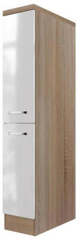 Flex-Well Apothekerschrank Sonoma Eiche Weiß Hochglanz einzeln stellbar 30x169,5x60 cm