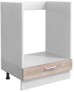 Mid.you Herdumbauschrank Weiß Sonoma Eiche links montierbar rechts montierbar einzeln stellbar 60x82x46 cm
