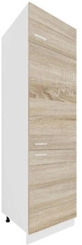 Mid.you Geschirrschrank Wei&szlig; Sonoma Eiche 4 F&auml;cher 60x207x57 cm