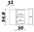 Flex-Well Küchenoberschrank Buche Kunststoff 1 Fächer einzeln stellbar 30x54x32 cm