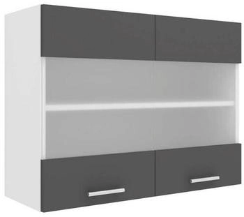 Mid.you Küchenoberschrank, Anthrazit, Weiß 1 Fächer, 80x60x31 cm, hängend (657027849)