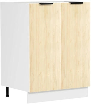 Mid.you K&uuml;chenunterschrank, Wei&szlig;, Honigeiche, Kunststoff, 1 F&auml;cher, 60x82x46 cm, individuell planbar
