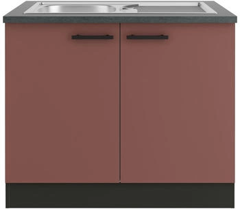 Optifit Spülenunterschrank, Rotbraun, Metall, einzeln stellbar, 100x84.8x60 cm, DIN EN ISO 14001, DIN EN ISO 50001, DIN EN ISO 9001