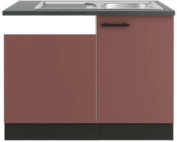 Optifit Spülenunterschrank, Rotbraun, Metall, seitenverkehrt montierbar, nicht einzeln stellbar, 110x84.8x60 cm, DIN EN ISO 14001, DIN EN ISO 50001, DIN EN ISO 9001 Küch