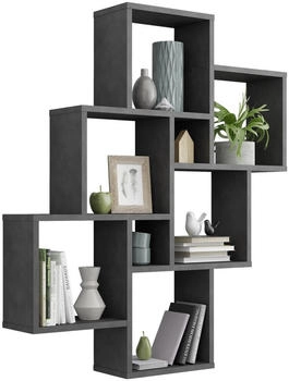 Mid.you Wandregal, Schwarz 82x95x16 cm, h&auml;ngend,