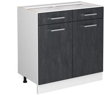 VICCO K&uuml;chenunterschrank, Schwarz, Wei&szlig; 80x81.6x46 cm (800000645273)