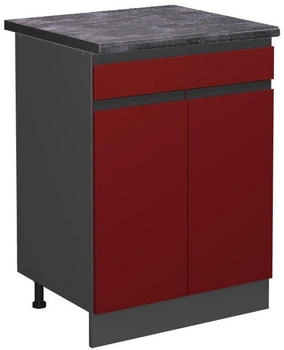 VICCO K&uuml;chenschrank, Rot, Anthrazit 60x81.6x60 cm (800000828510)