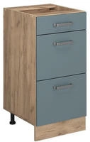 K&uuml;chenschrank R-line, Blau-grau, 40 Cm Mit Schubladen, Ohne Arbeitsplatte Vicco