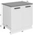 Belini Unterschrank Küche 80 cm Breite. SD Küchenunterschrank mit Arbeitsplatte. Küchenschrank mit 2 Türen, Silber matt