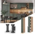 VICCO Apothekerschrank, Grün, Eiche Wotan 30x206.8x58 cm (800000633849)