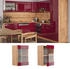 VICCO Küchenglasschrank, Bordeaux, Eiche Wotan 40x60x31 cm (800000655020)