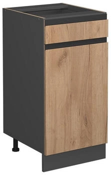 VICCO Küchenunterschrank, Eiche Wotan, Anthrazit 40x81.6x46 cm (800000634378)