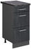 VICCO Küchenunterschrank, Schwarz, Anthrazit 40x81.6x60 cm (800000662451)