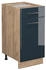 VICCO Küchenunterschrank, Dunkelblau, Eiche Wotan 40x82x51.6 cm (800000829684)