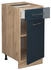 VICCO Küchenunterschrank, Dunkelblau, Eiche Wotan 40x82x51.6 cm (800000829684)