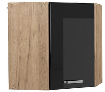 VICCO Eckh&auml;ngeschrank, Schwarz Hochglanz, Eiche Wotan Quadratisch, 57x60x34.1 cm (800000633808)