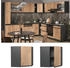 VICCO Eckhängeschrank, Eiche Wotan, Anthrazit L-Form, 57x60x57 cm (800000655043)