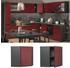 VICCO Eckhängeschrank, Rot, Anthrazit Quadratisch, 57x60x57 cm (800000655056)
