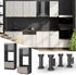 VICCO Mikrowellenschrank, Greige, Anthrazit 60x153.6x58.1 cm (800000829790)