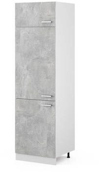VICCO K&uuml;hlumbauschrank, Hellgrau, Wei&szlig; 60x206.8x57.2 cm (800000654366)