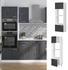 VICCO Mikrowellenschrank, Schwarz, Weiß 60x206.8x57.2 cm (800000654329)
